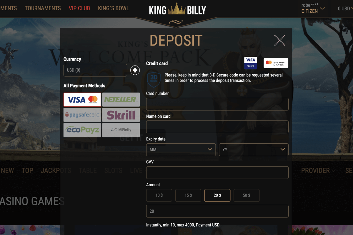 how to register kingbilly account step